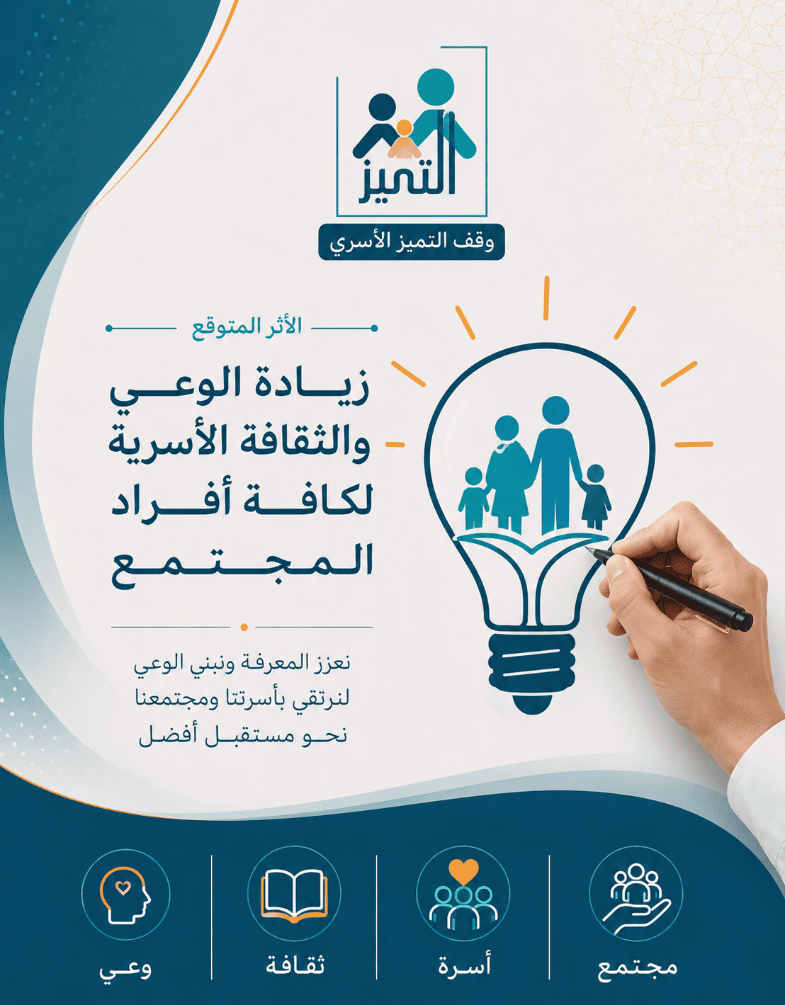 زيادة الوعي والثقافة الأسرية لكافة أفراد المجتمع